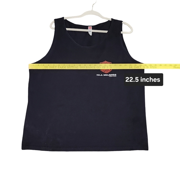 HARLEY DAVIDSON Mens Tank Top XL Black Biker Grunge Isla Mujeres Mexico - Picture 7 of 8